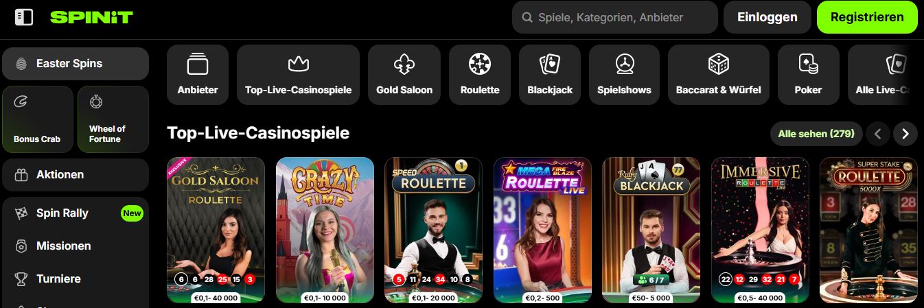 Spiele Live-Roulette und Blackjack mit echten Dealern