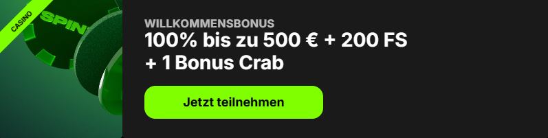 Tritt dem Casino bei und erhalte 500 Euro plus 200 Freispiele